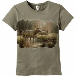 T-Shirt "Rotwild" Damen (Oliv)