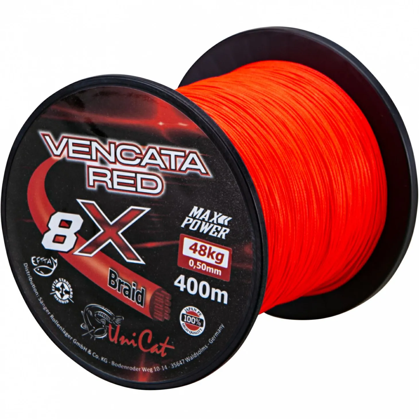 Uni Cat Wallerschnur Vencata Red 8X Braid (400 m)