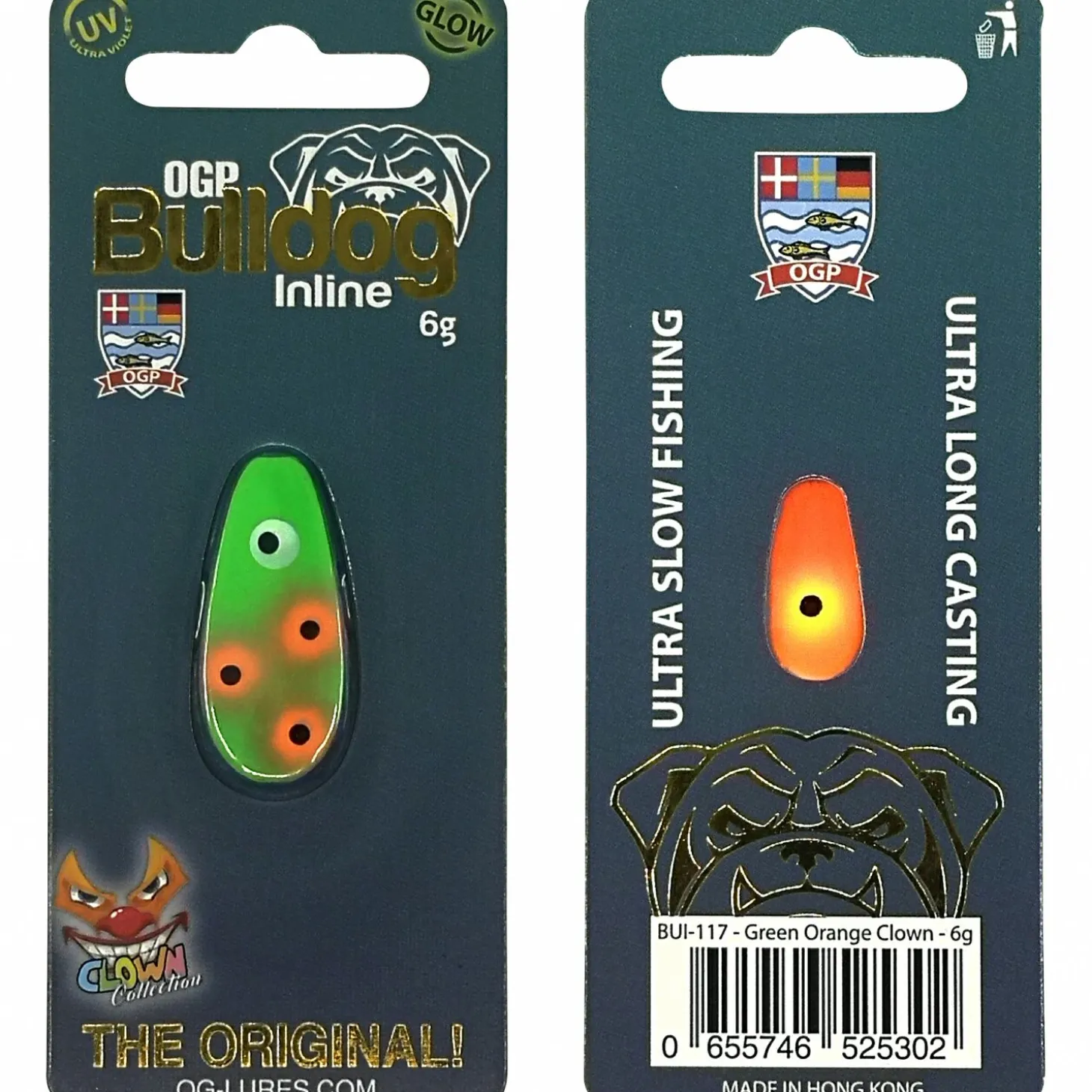 Westin Kunstköder Bulldog Inline (Green Orange Clown)